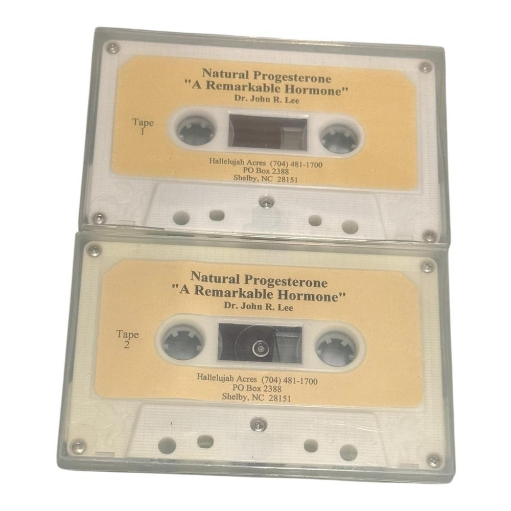 Vintage Dr John R Lee Cassette Natural Progesterone Hormone 2 Tape Set White
